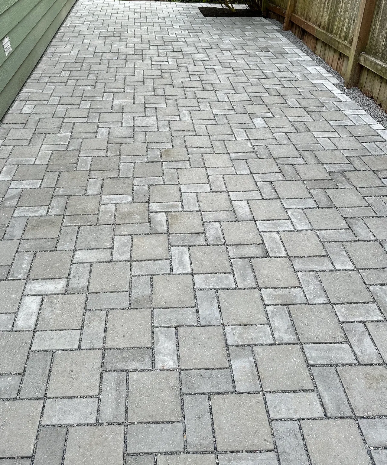 Natural stone patio installation